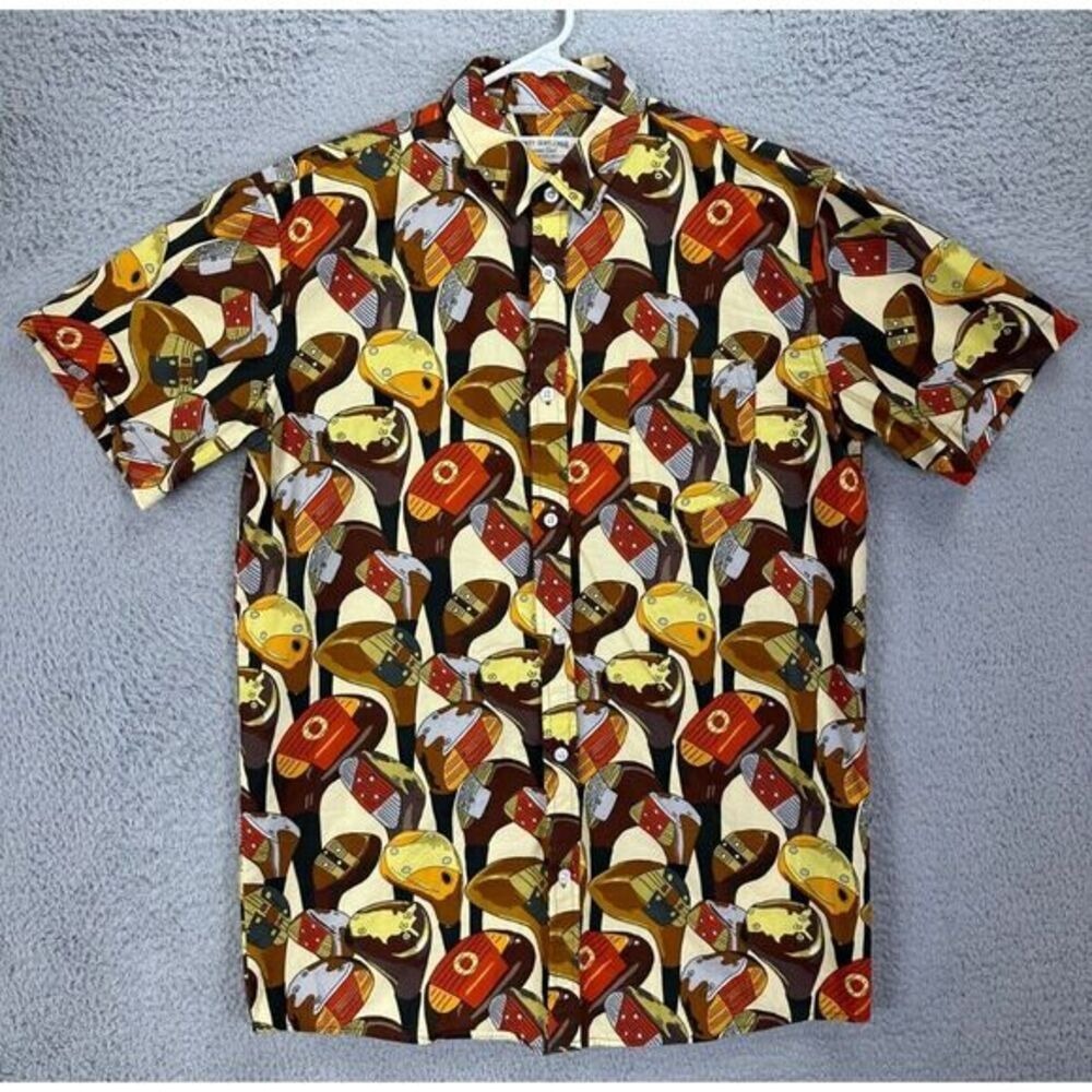 Rowdy Gentleman Hawaiian Shirt Adult Medium Multi Golf Club Print Button Up Mens